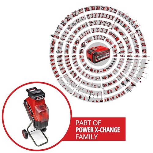 Einhell Akku-Messerhäcksler REDAXXO 36/25 Power X-Change (36 V, max. 25 mm Aststärke, 3 Wendemesser aus Stahl, 55 L Fangsack, Transportgriff, Stopfer)