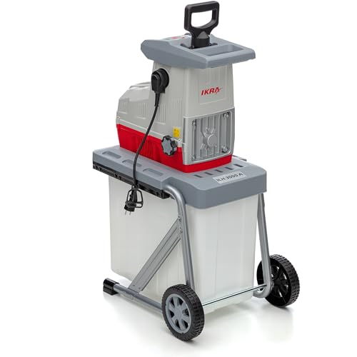 IKRA 81002880 Elektro Gartenhäcksler Walzenhäcksler ILH 3000 A & Akku Heckenschere IAHS 20-1 inkl. Akku 20V & Akku-Ladestation, Schnittlänge 54cm