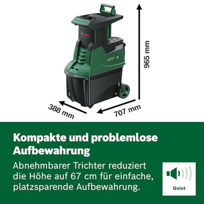 Bosch Leisehäcksler AXT 25 D (2.500 W; geeignet für Hartholz und Dornensträucher; integrierte Fangbox 53 l; in Karton)