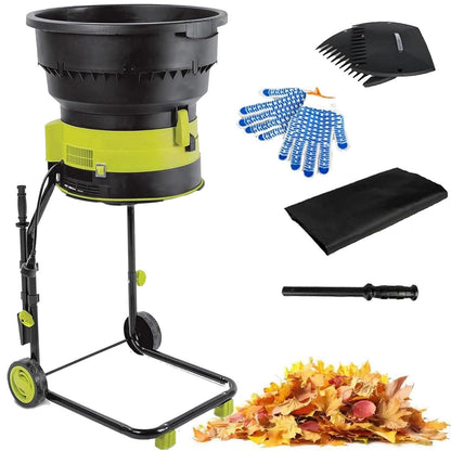 Elektrischer Gartenhäcksler Holzhäcksler 2500 W – 8000 U/min Laubhacker mit 54 cm Trichter – 208 l/min schneller Kompostier-Mulcher für Gartenabfälle